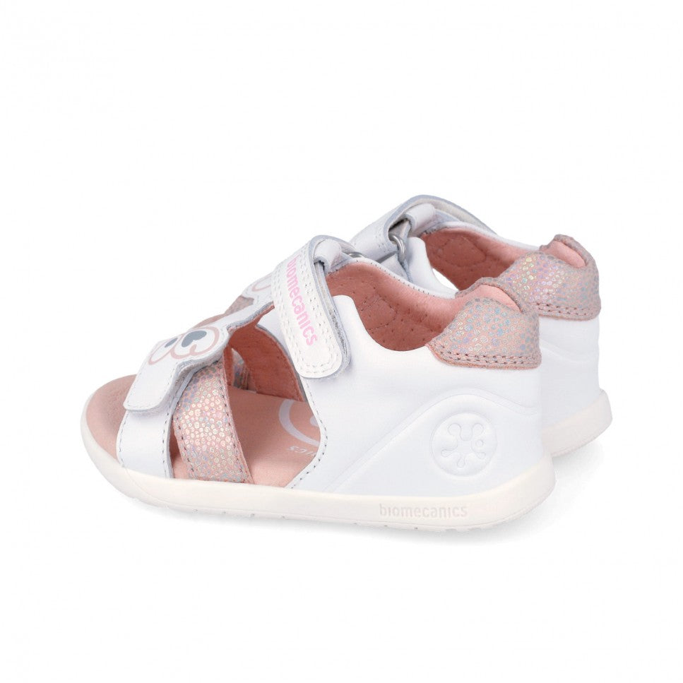 Biomecanics lány szandál Barefoot Első Lépések nyitott orrú 19-26 Napa Blanco pillangóval