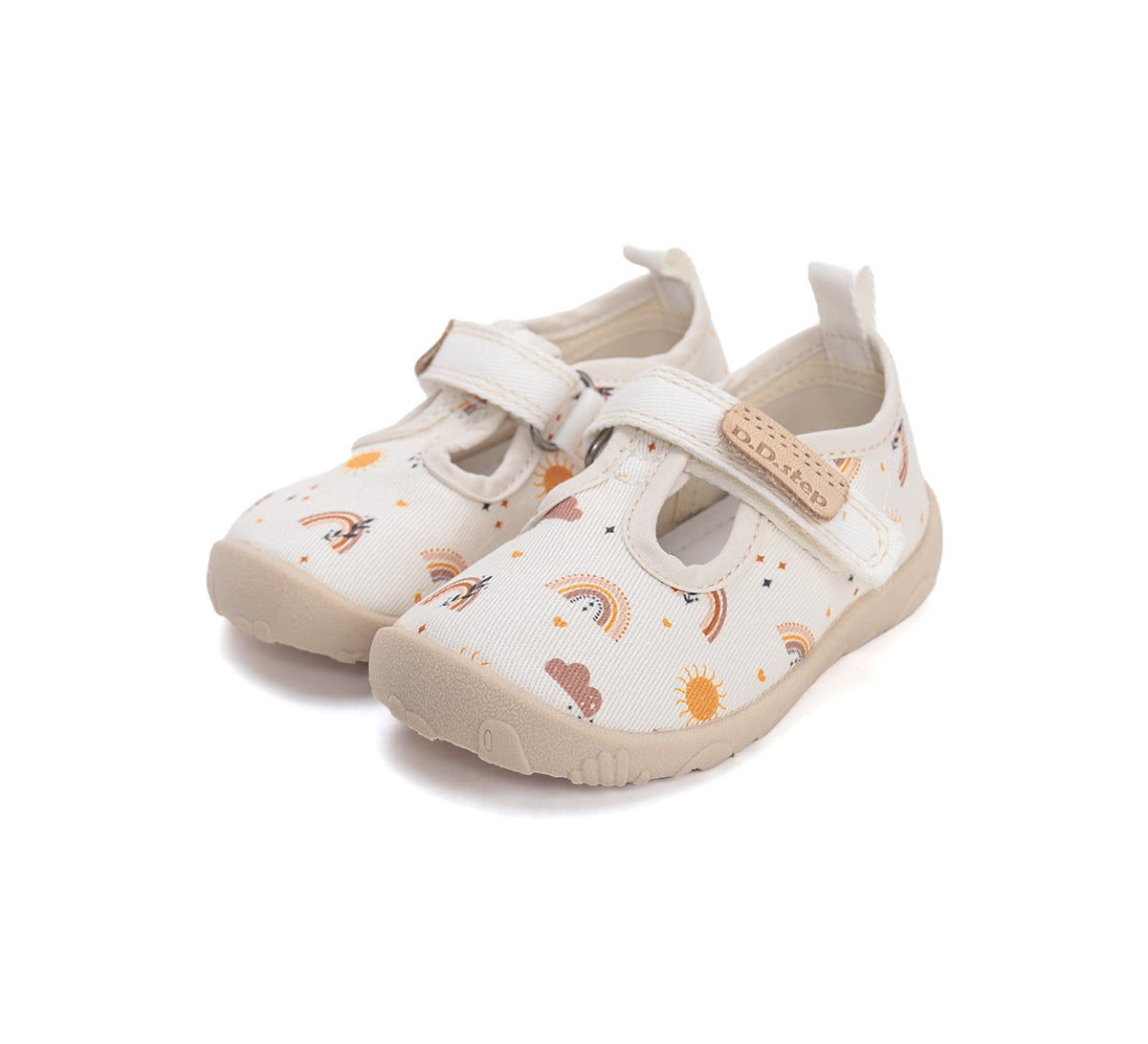 D.D.Step kivágott vászon Barefoot lánycipő, benti használatra 20-31 White szivárvány Fő kép
