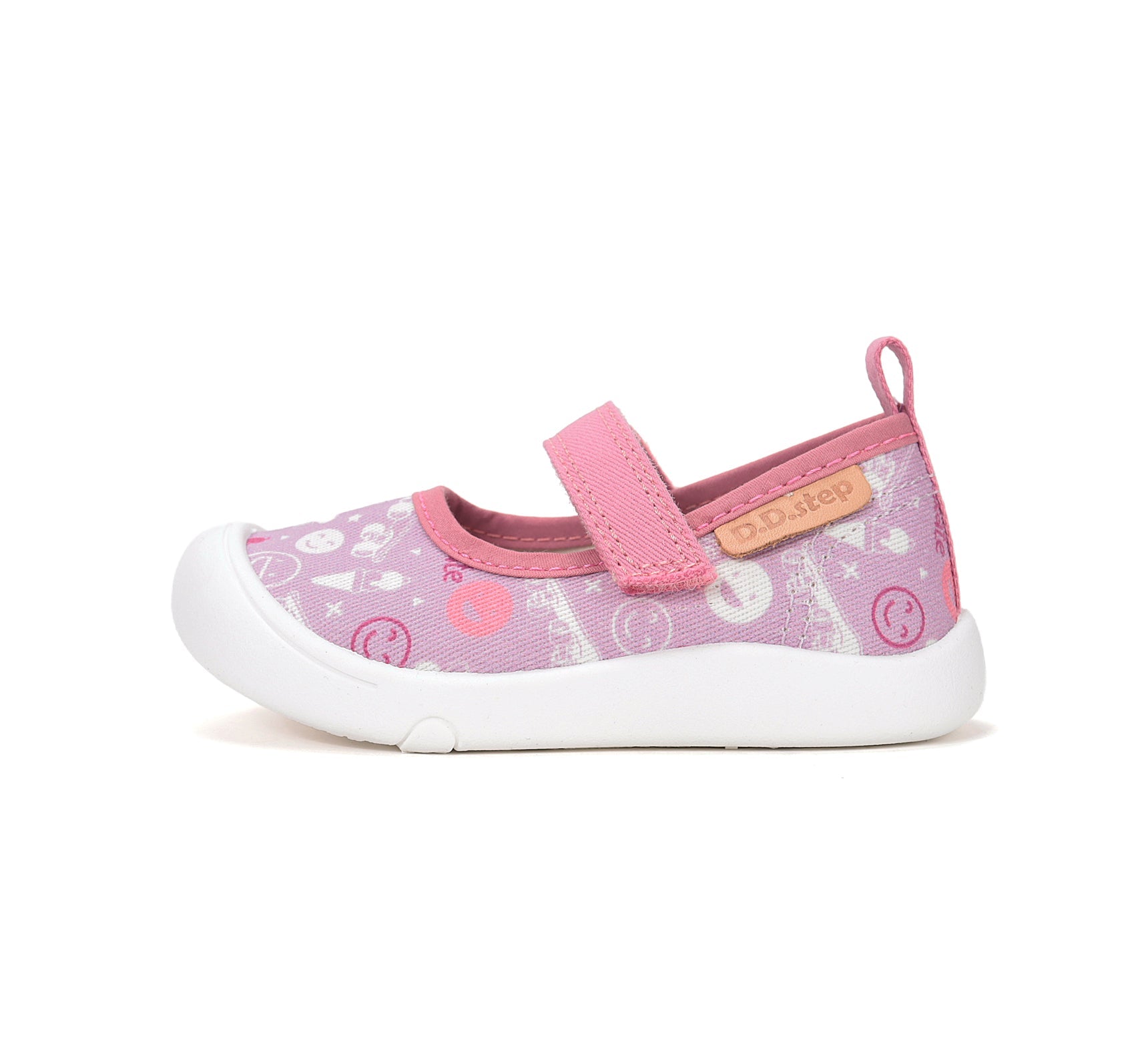 D.D.Step tenisi fete decupati din panza 28-33 Daisy Pink Skate Másodlagos kép
