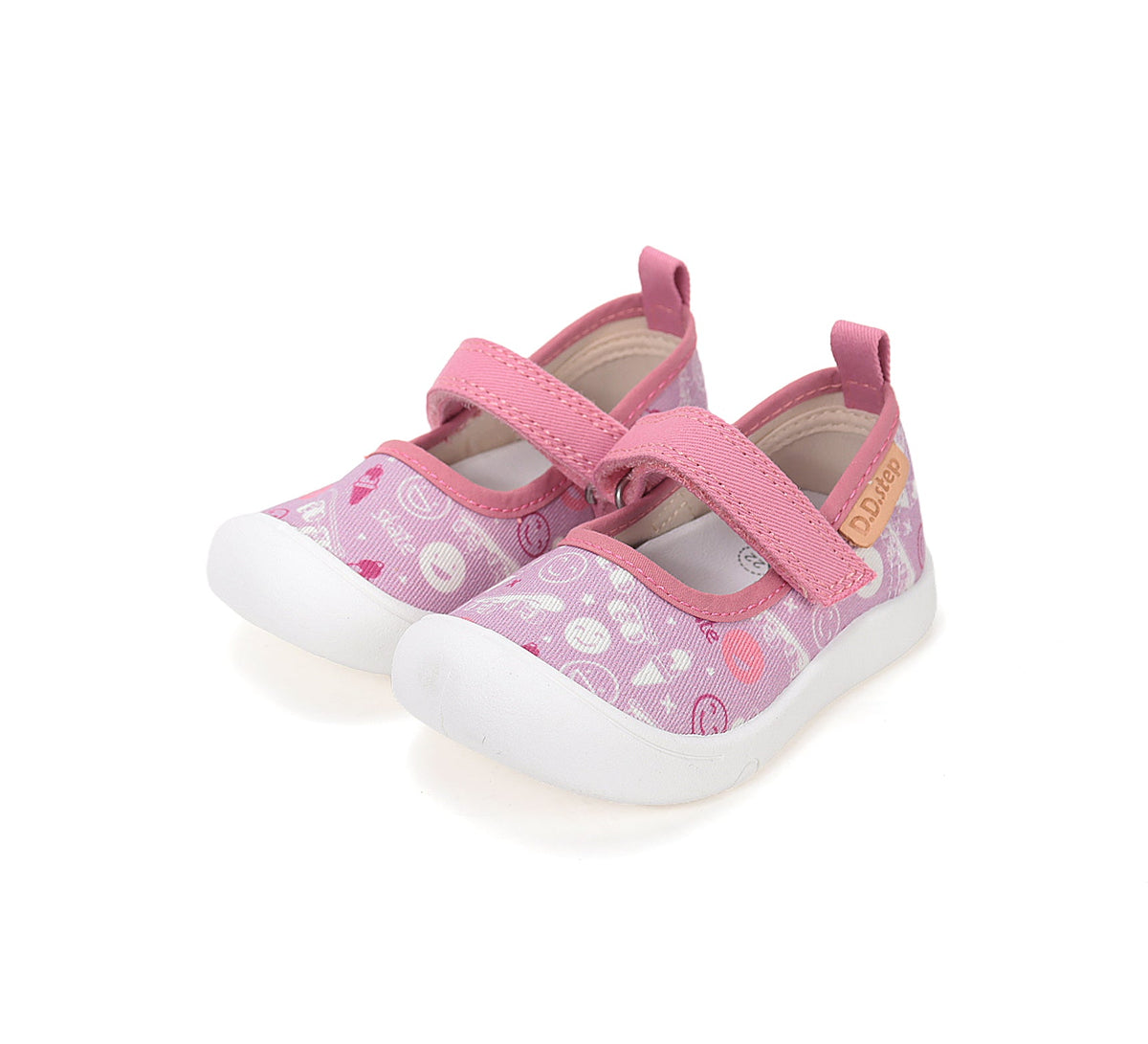 D.D.Step tenisi fete decupati din panza 28-33 Daisy Pink Skate Fő kép