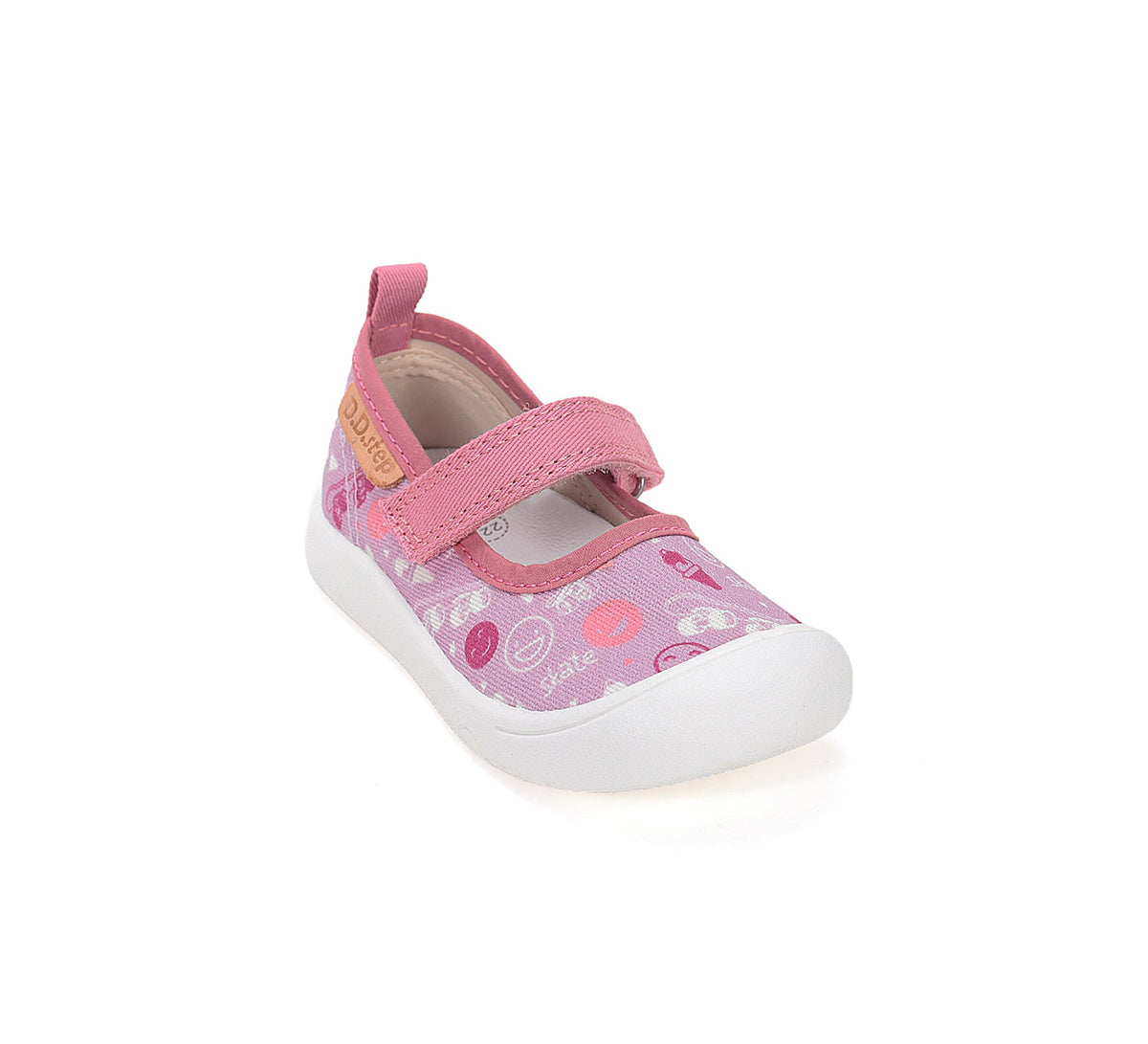 D.D.Step tenisi fete decupati din panza 28-33 Daisy Pink Skate