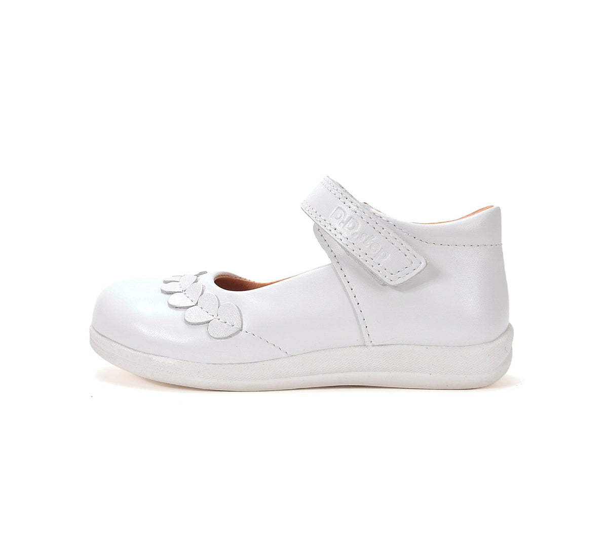 D.D.Step pantofi fete decupati 26-35 White cu inimioare aplicate