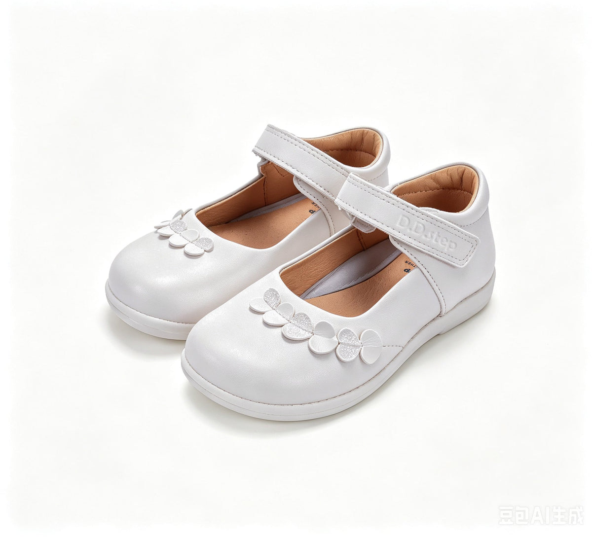 D.D.Step pantofi fete decupati 26-35 White cu inimioare aplicate Fő kép