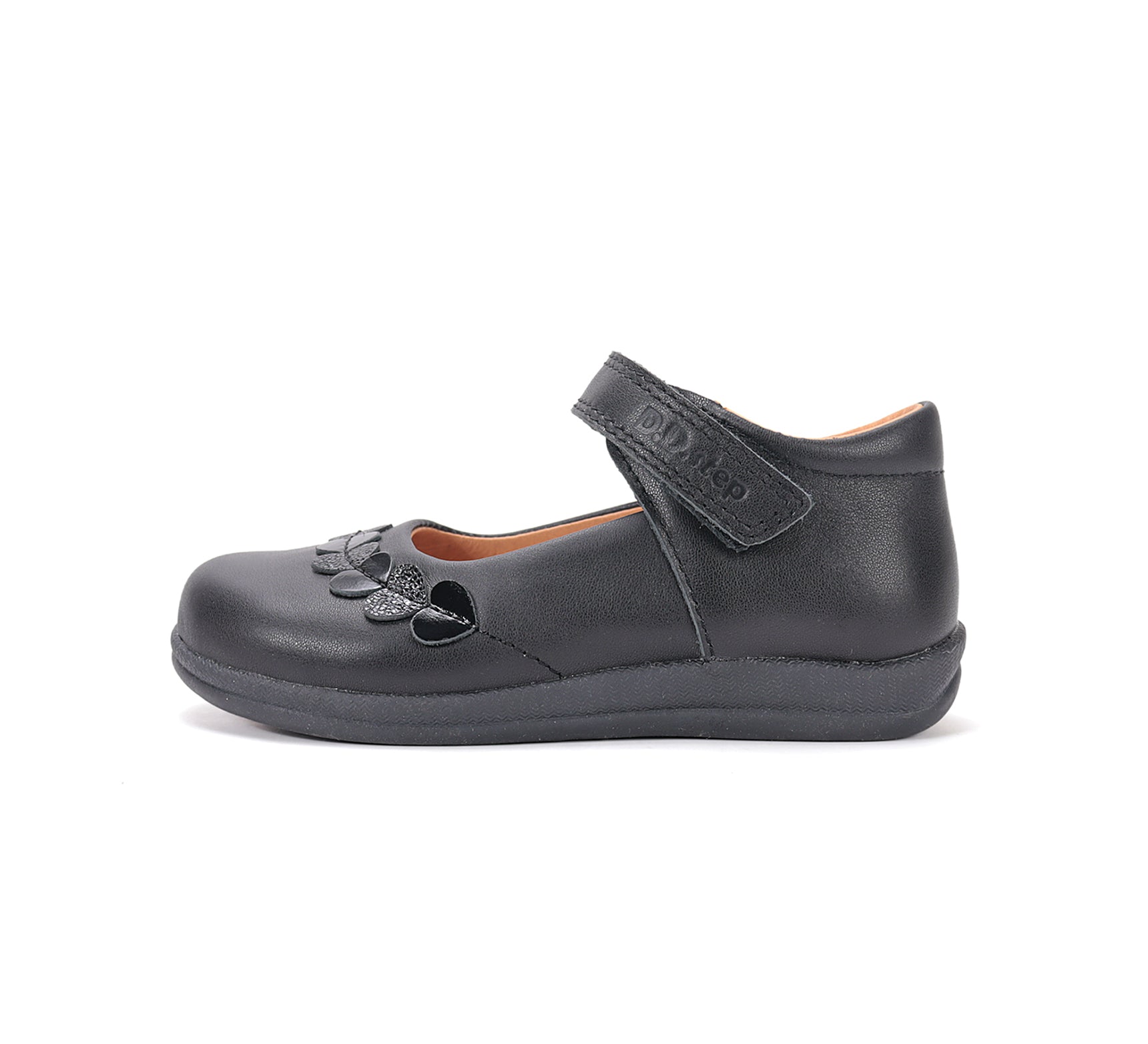 D.D.Step pantofi fete decupati 26-37 Black cu inimioare aplicate Másodlagos kép