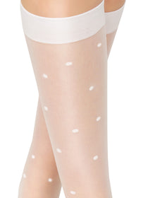 Noviti soseta fete pana la genunchi 20 DEN cu buline ONE SIZE - 2 perechi Alb