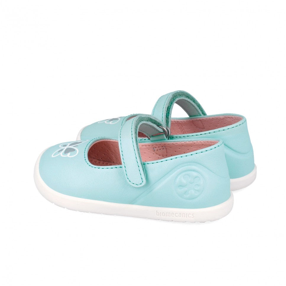 Biomecanics balerinacipő lányoknak First Steps Barefoot 19-26 Sauvage Sky pillangóval