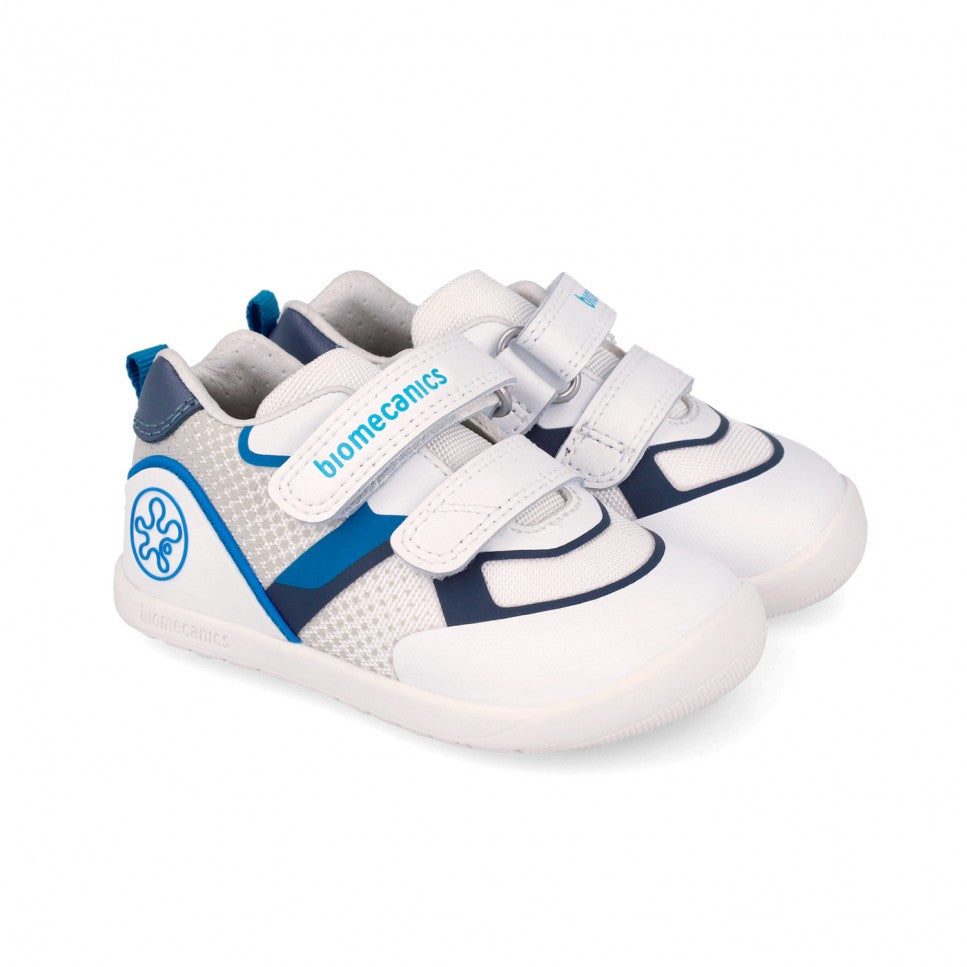 Biomecanics fiú cipők BAREFOOT 19-26 Rejilla Fehér és Petrol Fő kép
