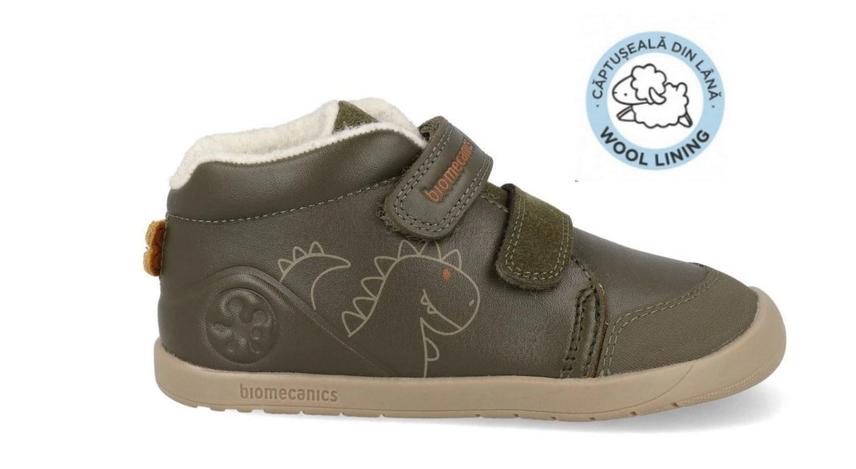 Biomecanics pantofi baieti captusiti Barefoot 24-26 Sauvage Militare cu dino Fő kép