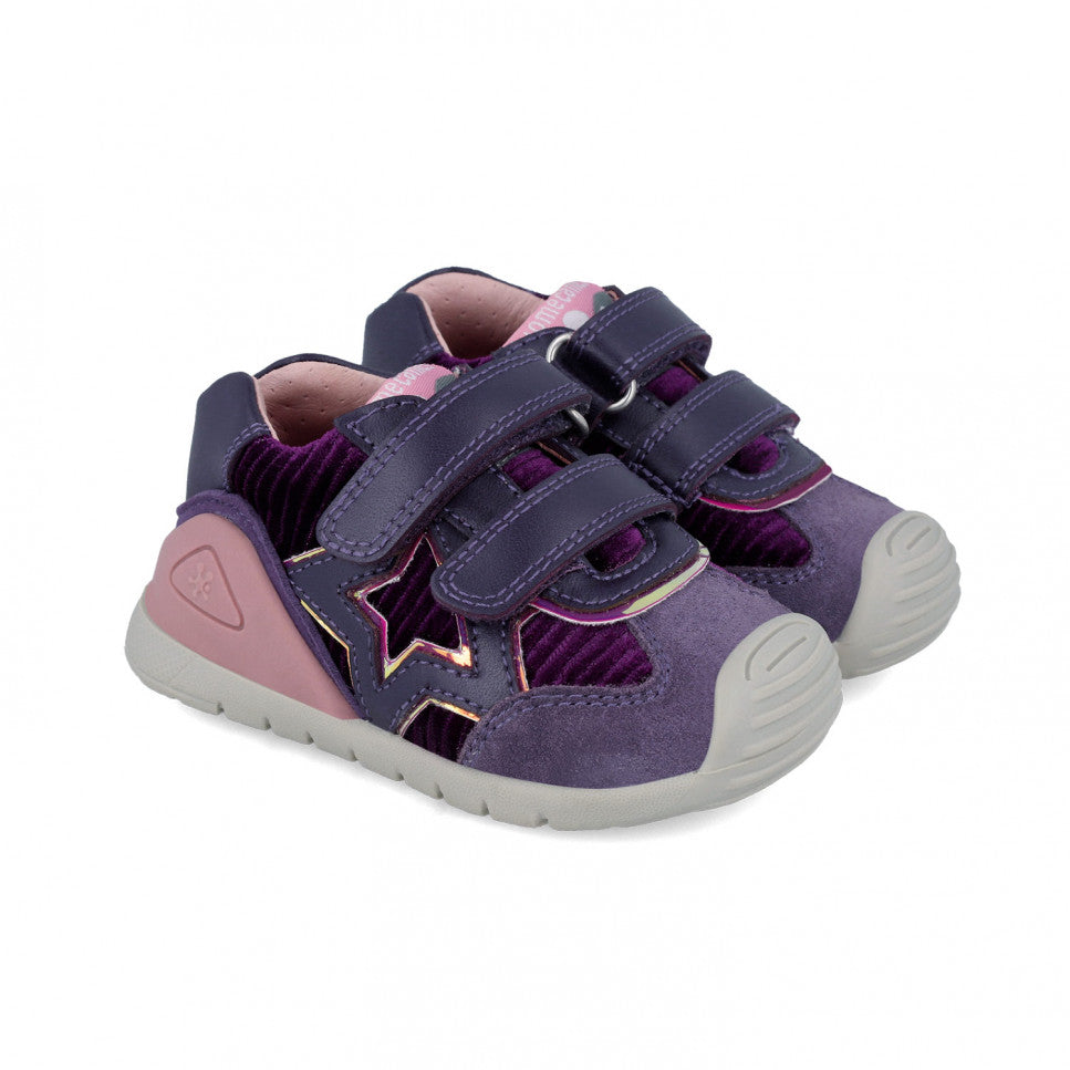 Biomecanics pantofi fete cu catifea 18-24 Plum cu stea Fő kép