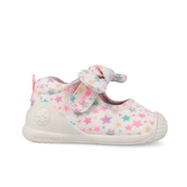 Biomecanics kivágott lány vászoncipő First Steps 19-24 Lurex Blanco csillagokkal