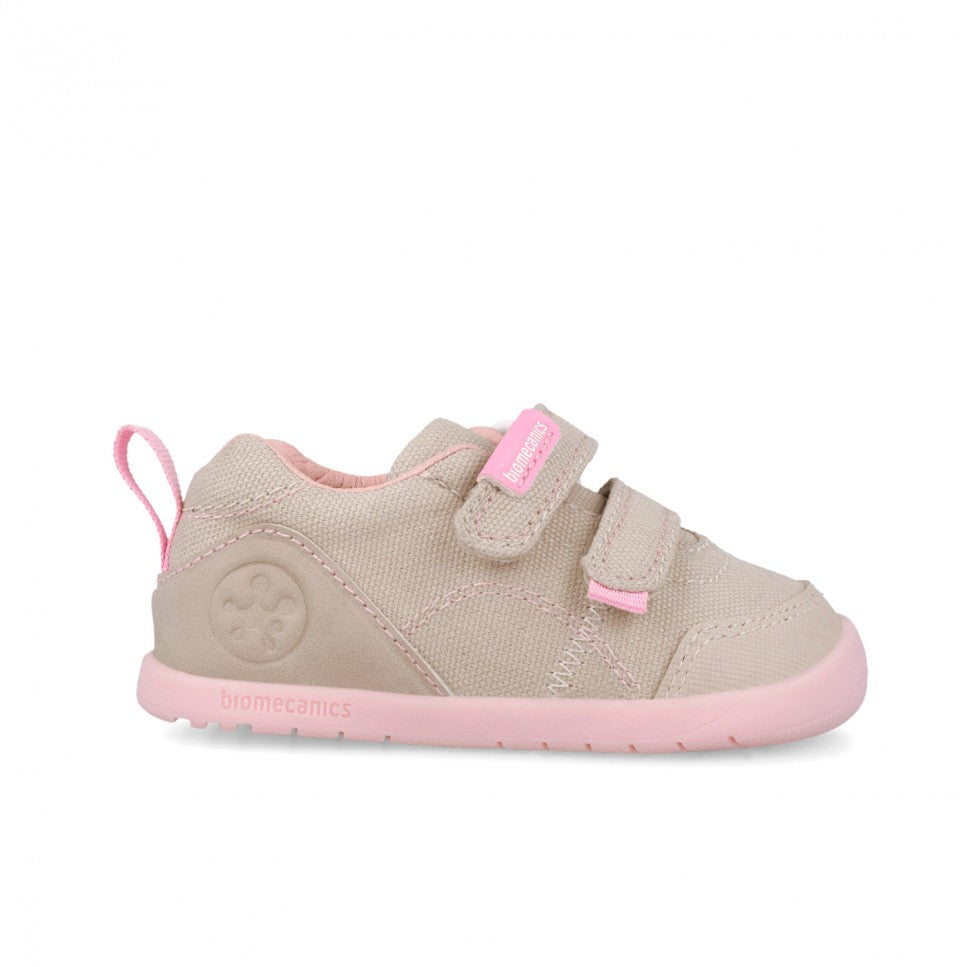 Biomecanics vászon kislány cipő BAREFOOT 20-25 Pique Beige Y Rosa Másodlagos kép