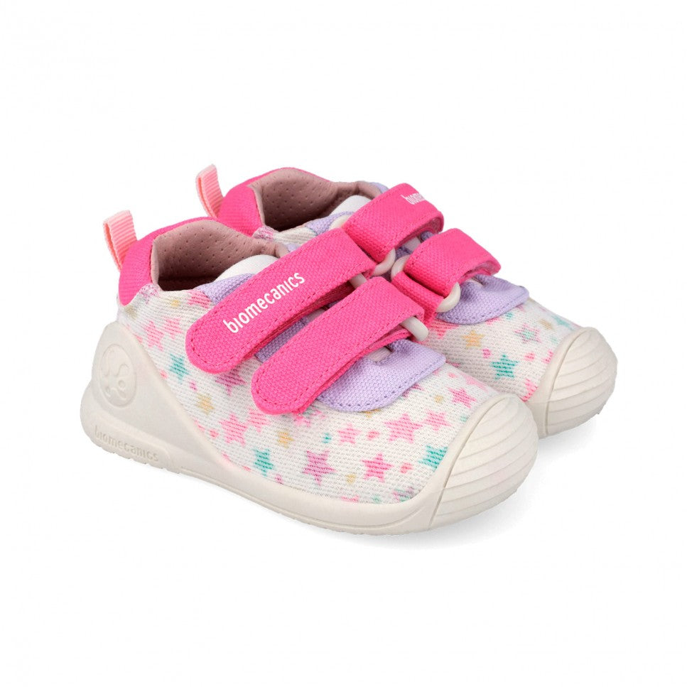 Biomecanics vászon kislány cipő First Steps 18-24 Lurex Blanco csillagokkal Fő kép