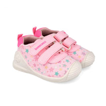 Biomecanics vászon kislány cipő First Steps 18-24 Lurex Rose csillagokkal