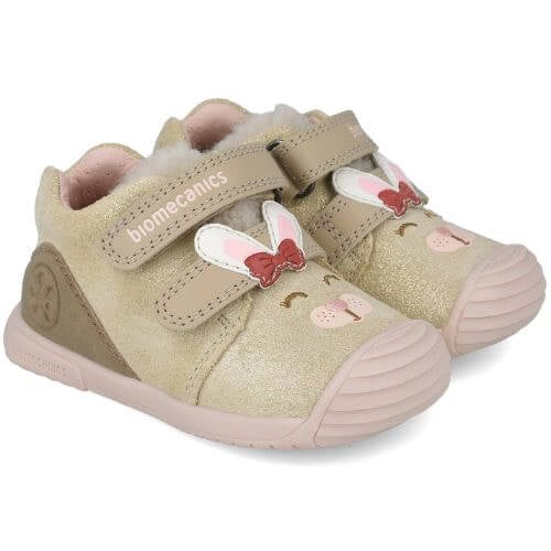 Biomecanics pantofi fete necaptusiti 18-25 Serraje laminado Latte machiato cu iepuras Fő kép