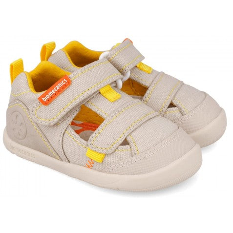 Biomecanics vászon barefoot szandál fiúknak, 19-26, Pique Bézs és Sárga Fő kép