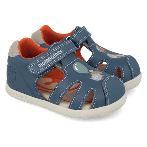 Biomecanics Barefoot Fiú Szandál Első Lépések, orrvédővel 19-26 Sauvage Petrol macskával Fő kép
