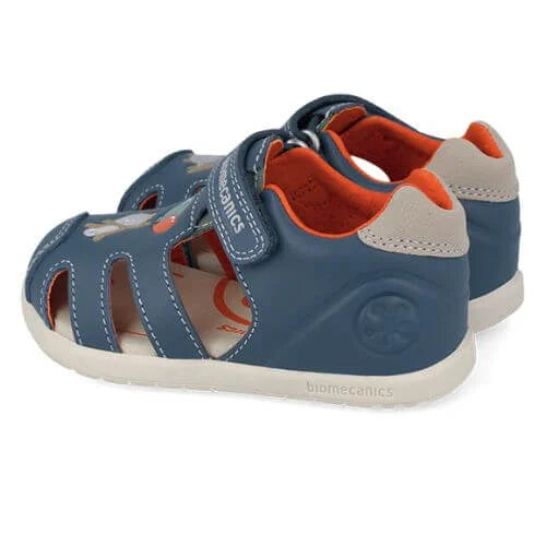 Biomecanics Barefoot Fiú Szandál Első Lépések, orrvédővel 19-26 Sauvage Petrol macskával