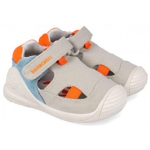 Biomecanics fiú szandál Barefoot First Steps vászon 18-24 Pique Bézs Világos És Narancssárga Fő kép