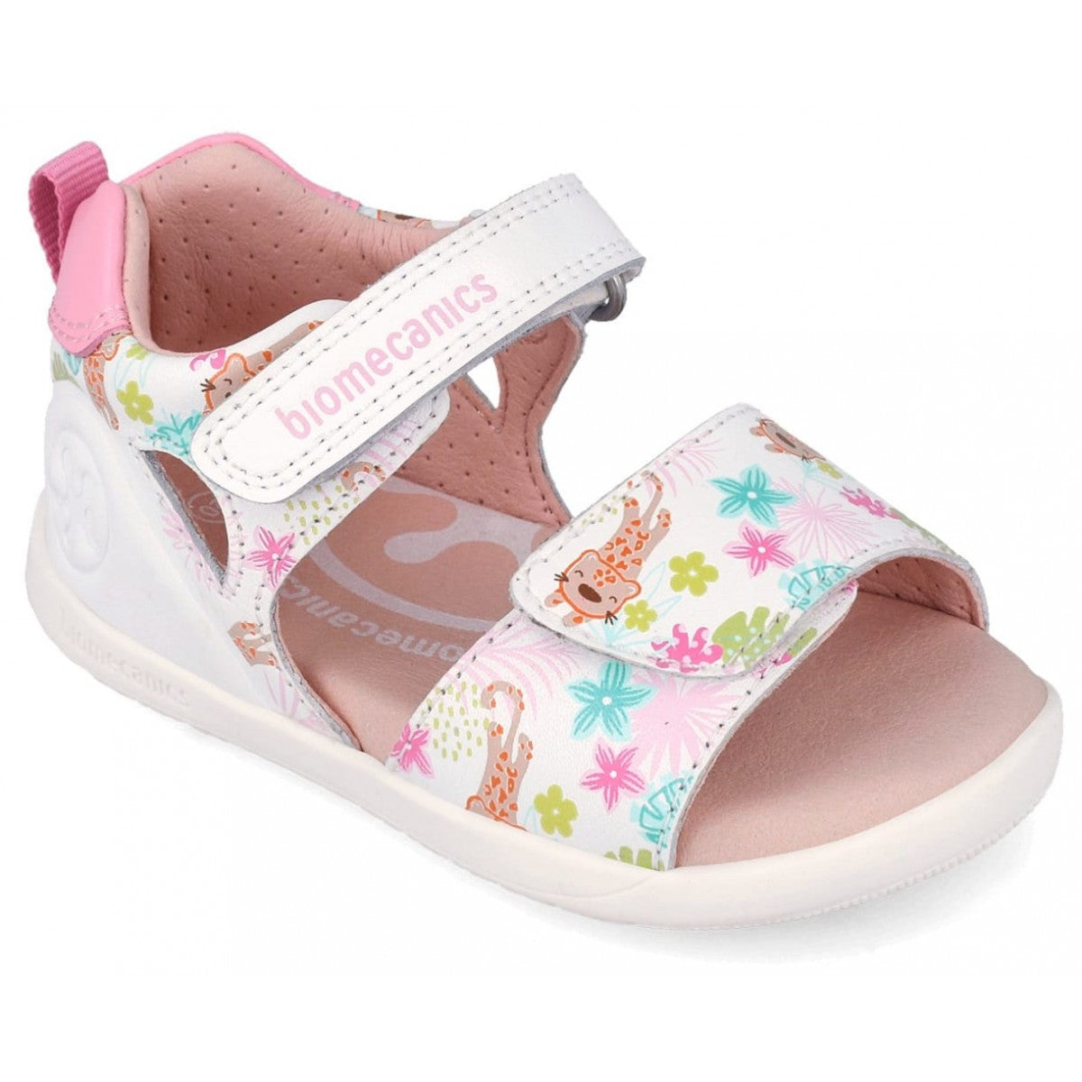 Biomecanics lány szandál Barefoot Első Lépések nyitott orrú 19-26 Napa Blanco leopárdmintával