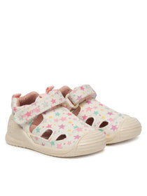 Biomecanics Barefoot vászon lány szandál 18-24 Lurex Blanco csillagokkal