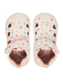 Biomecanics Barefoot vászon lány szandál 18-24 Lurex Blanco csillagokkal
