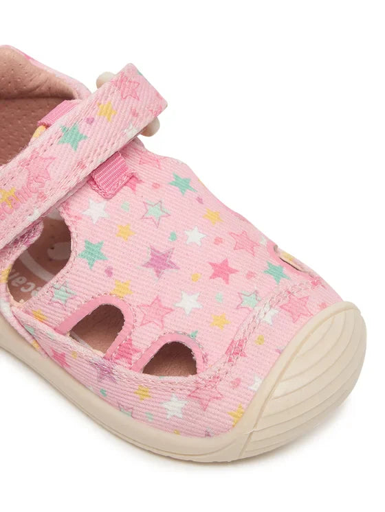 Biomecanics lány vászon szandál 18-24 Lurex Rosa csillagokkal