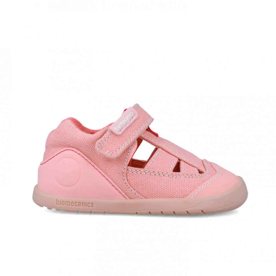 Biomecanics sandale fete din panza Primii Pasi 19-23 Pique Rose