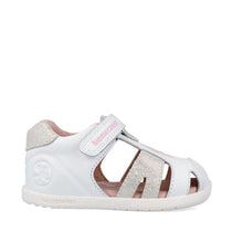 Biomecanics lány szandál Barefoot Első Lépések, orrvédővel, 19-26, Napa Blanco kutyával