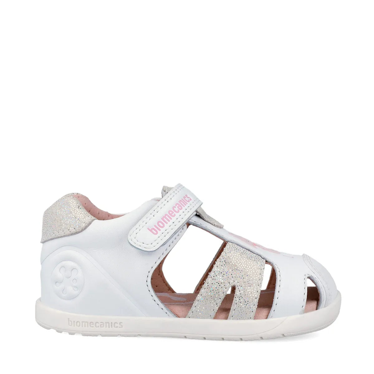 Biomecanics lány szandál Barefoot Első Lépések, orrvédővel, 19-26, Napa Blanco kutyával