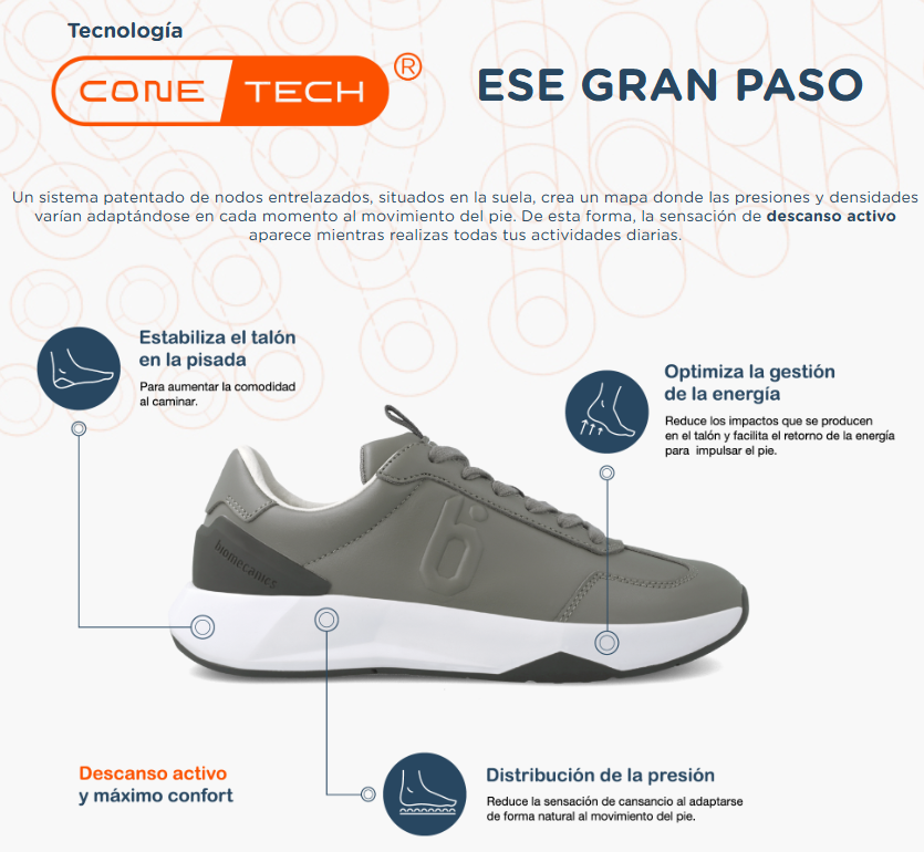 Biomecanics fiú sportcipő Cone-Tech 40-45 Napa Szürke