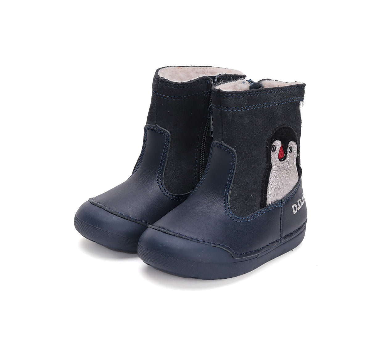 D.D.Step cizme fete imblanite Primii Pasi 20-25 Royal Blue cu pinguin Fő kép