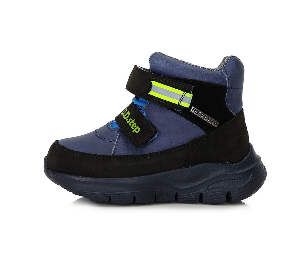 D.D.Step ghete baieti Aqua-Tex 30-35 Royal Blue cu verde neon Fő kép