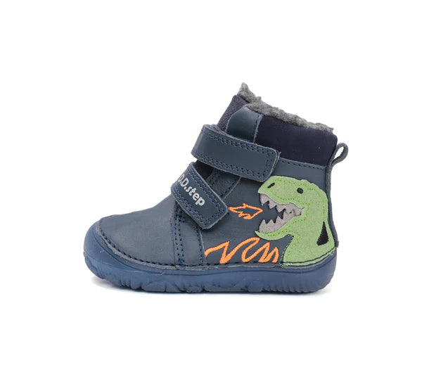 D.D.Step fiú barefoot bundás csizma, fluoreszkáló talppal 20-25 Royal Blue dinóval Másodlagos kép