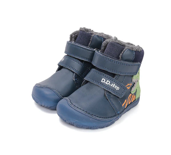 D.D.Step ghete baieti Barefoot imblanite cu talpa fluorescenta 20-25 Royal Blue cu dino Fő kép