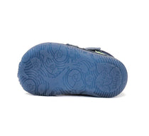 D.D.Step ghete baieti Barefoot imblanite cu talpa fluorescenta 20-25 Royal Blue cu dino