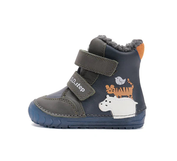 D.D.Step fiú bundás csizma, fluoreszkáló talppal, 19-24, Royal Blue Wild Animals Másodlagos kép
