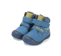 D.D.Step ghete baieti imblanite cu talpa fluorescenta 20-25 Bermuda Blue cu crocodil si pesti