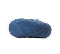 D.D.Step ghete baieti imblanite cu talpa fluorescenta 20-25 Bermuda Blue cu crocodil si pesti