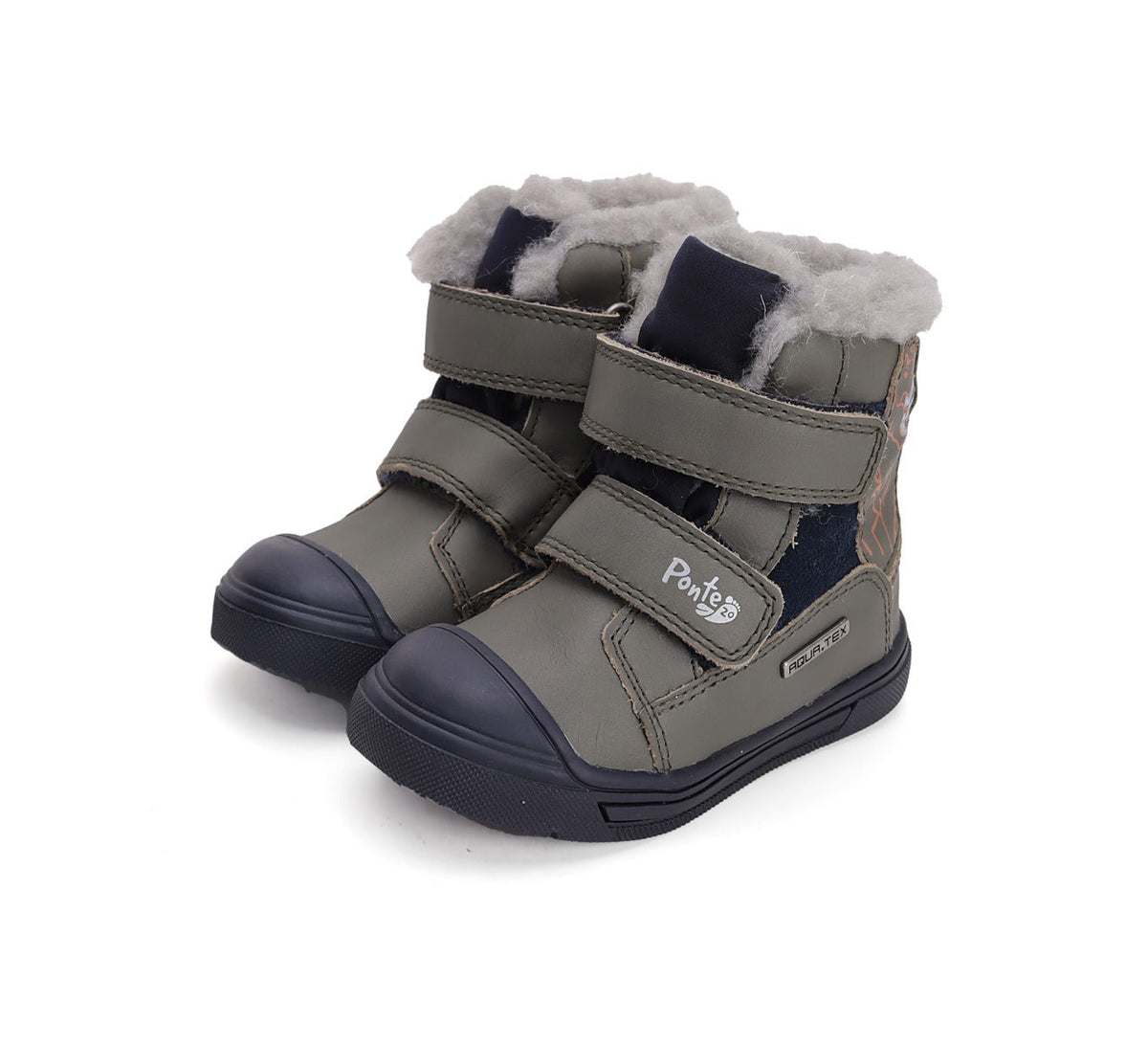 D.D.Step ghete baieti imblanite Ponte20 supinati AQUA-TEX 28-33 Khaki cu dino Fő kép