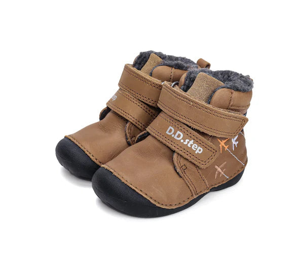 D.D.Step ghete baieti Primii pasi imblanite 19-24 Chocolate cu avioane Fő kép