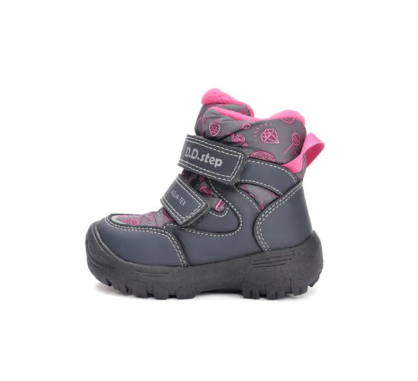 D.D.Step Aqua-Tex bélelt lányka bakancs 22-27 Sötét pink Másodlagos kép