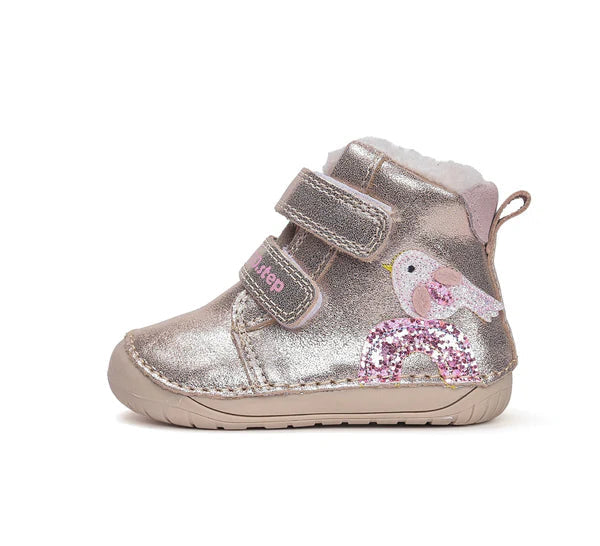 D.D.Step Barefoot lány csizma bundás 20-25 krém madaras Másodlagos kép