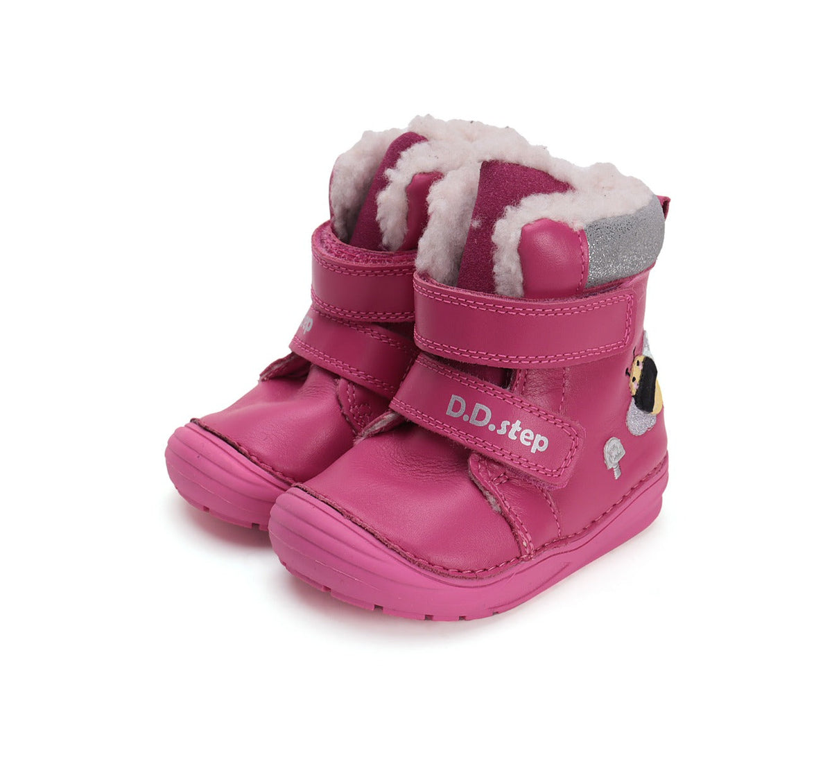 D.D.Step ghete fete imblanite 20-25 Dark Pink cu albinuta Fő kép