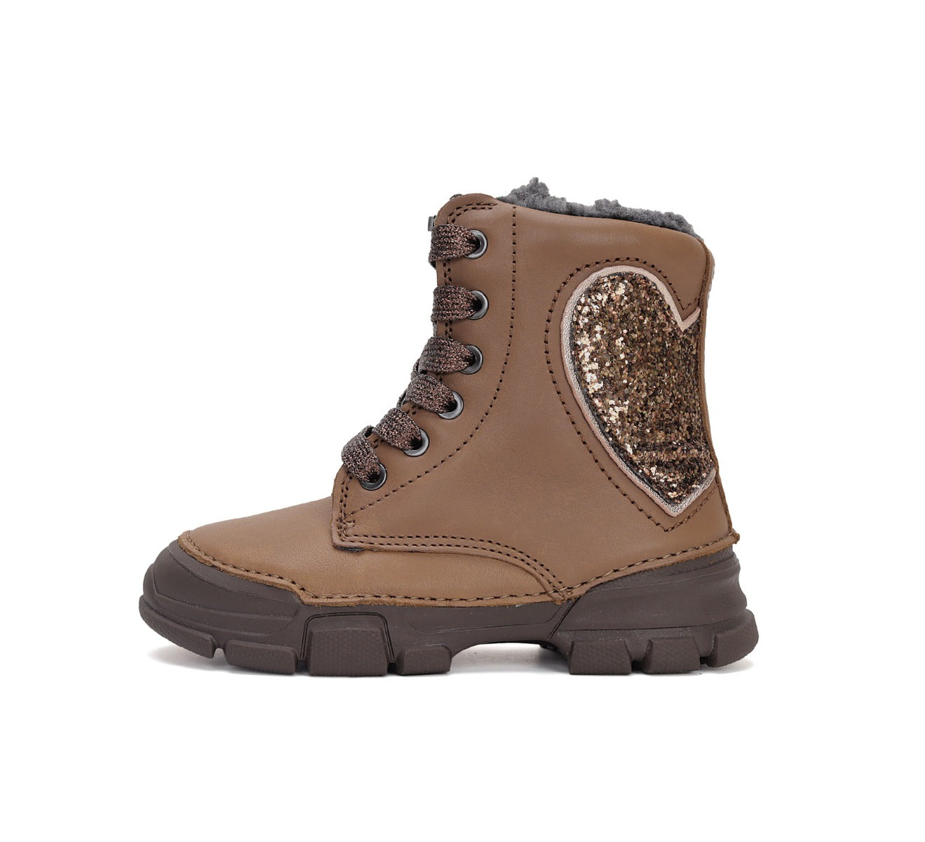 D.D.Step bélelt lány bakancs 25-30 Chocolate szívvel Másodlagos kép