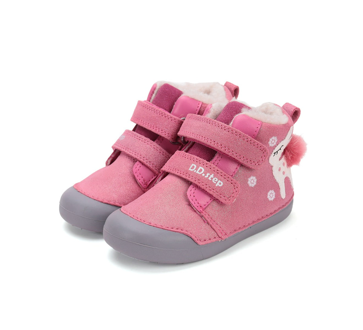 D.D.Step ghete fete imblanite Primii Pasi 20-25 Dark Pink cu caprioara Fő kép