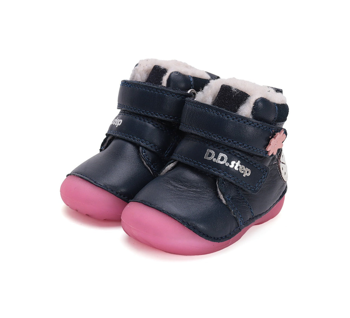 D.D.Step ghete fete Primii pasi imblanite fluorescente 19-24 Royal Blue cu buburuza Fő kép