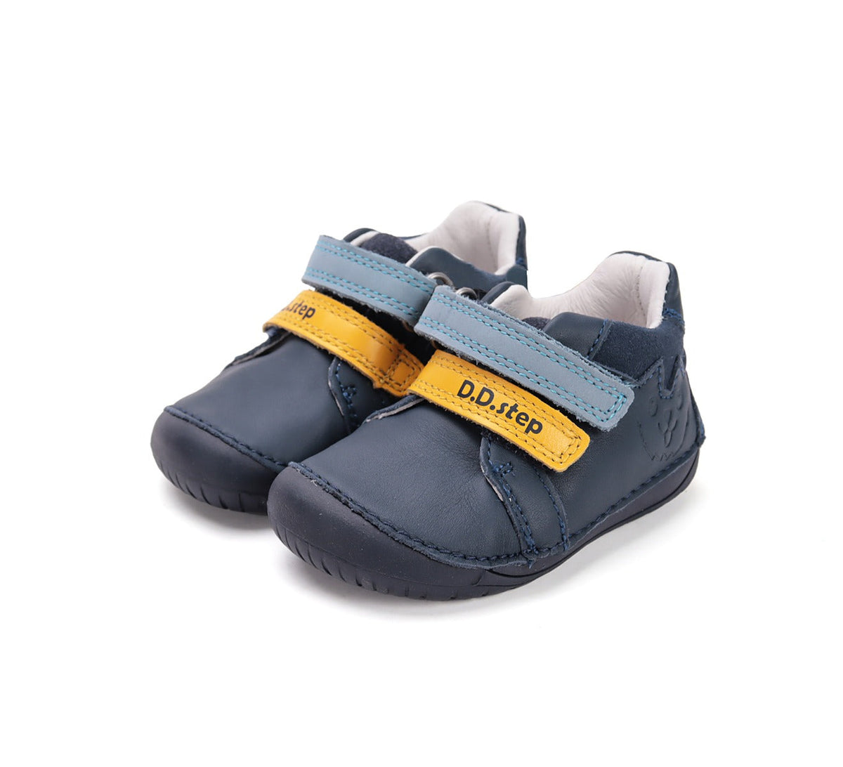 D.D.Step pantofi baieti Barefoot 20-25 Royal Blue cu albastru si galben Fő kép