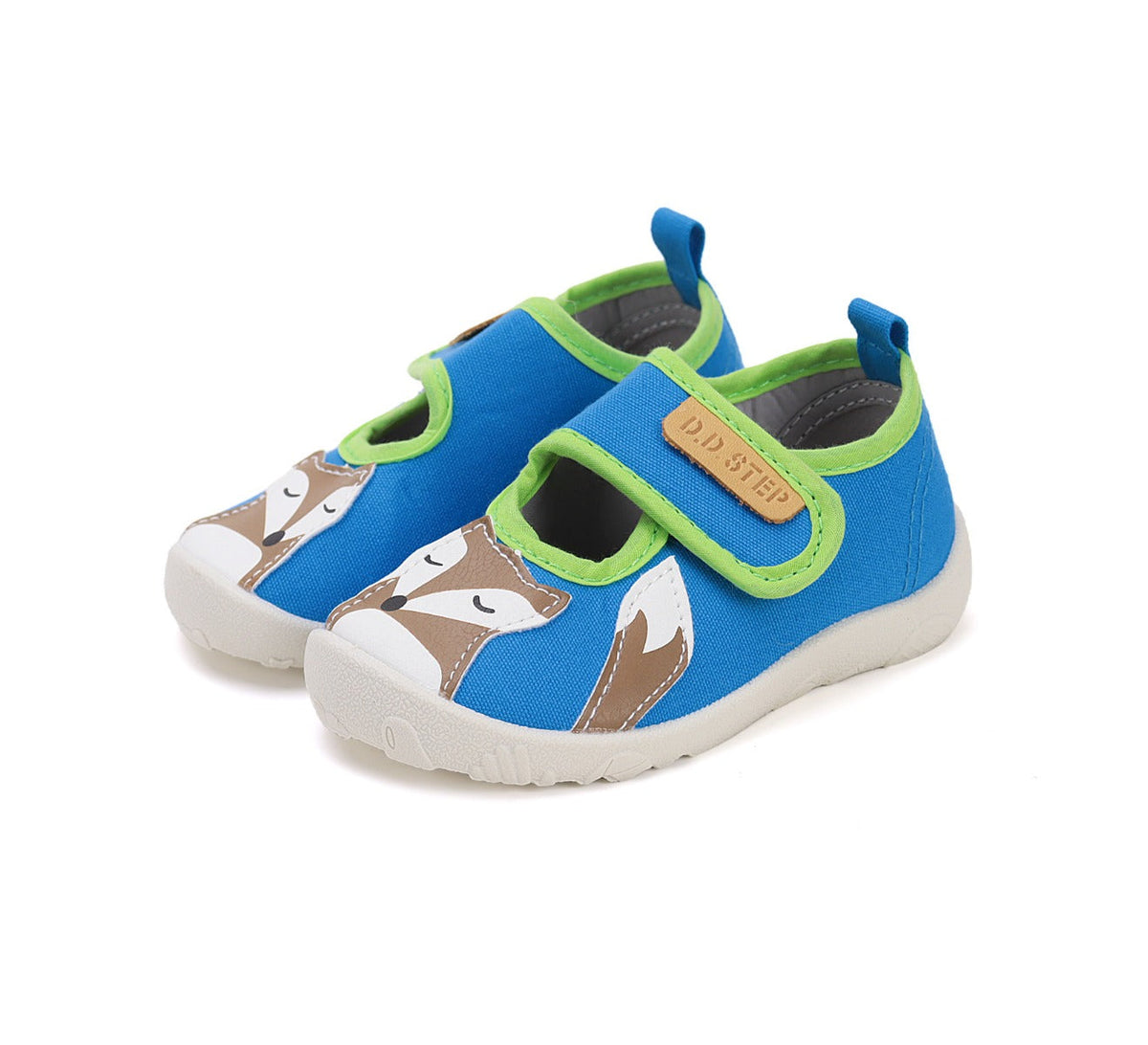 D.D.Step pantofi baieti Barefoot de interior 20-25 Bermuda Blue cu vulpe Fő kép