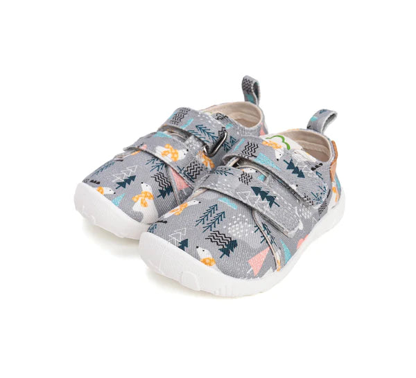 D.D.Step pantofi baieti Barefoot de interior 20-25 Grey cu urs polar Fő kép