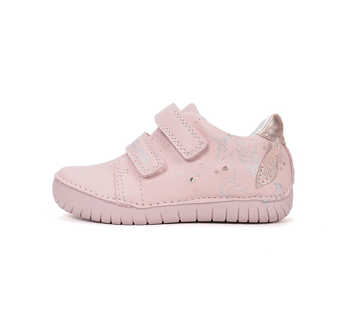 D.D.Step LED-es lánycipő 25-30 Baby Pink unikornissal